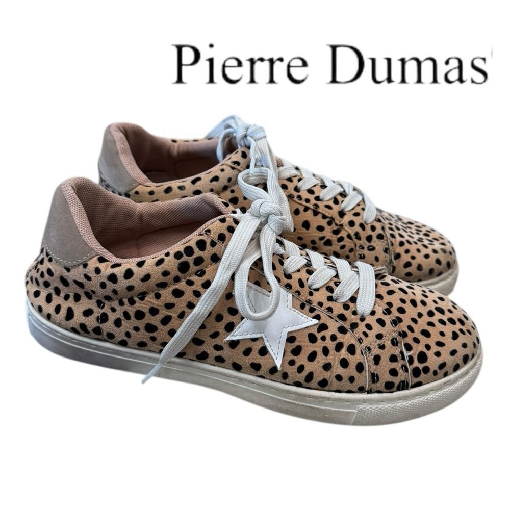 Pierre Dumas Women's "Fast" Cheetah Star Lace-up Sneakers 8